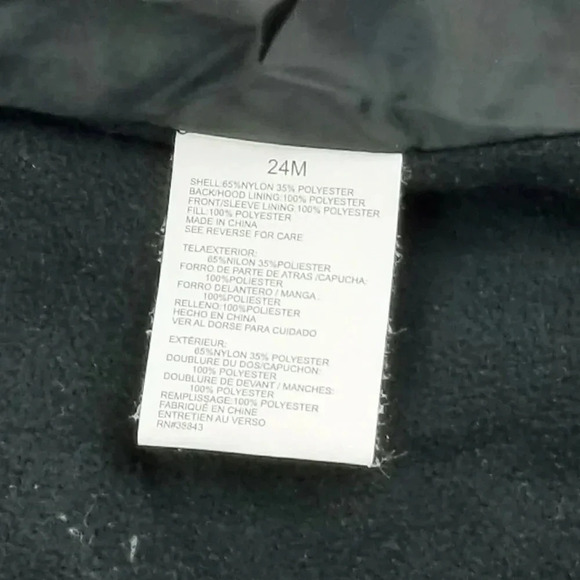 Rothschild 24M Boys Charcoal Gray Long Sleeve Puffy Zip And Snap Hooded Jacket - Picture 7 of 7